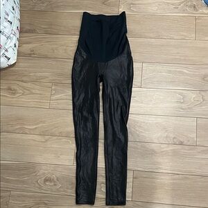 Black SPANX maternity faux leather Leggings
